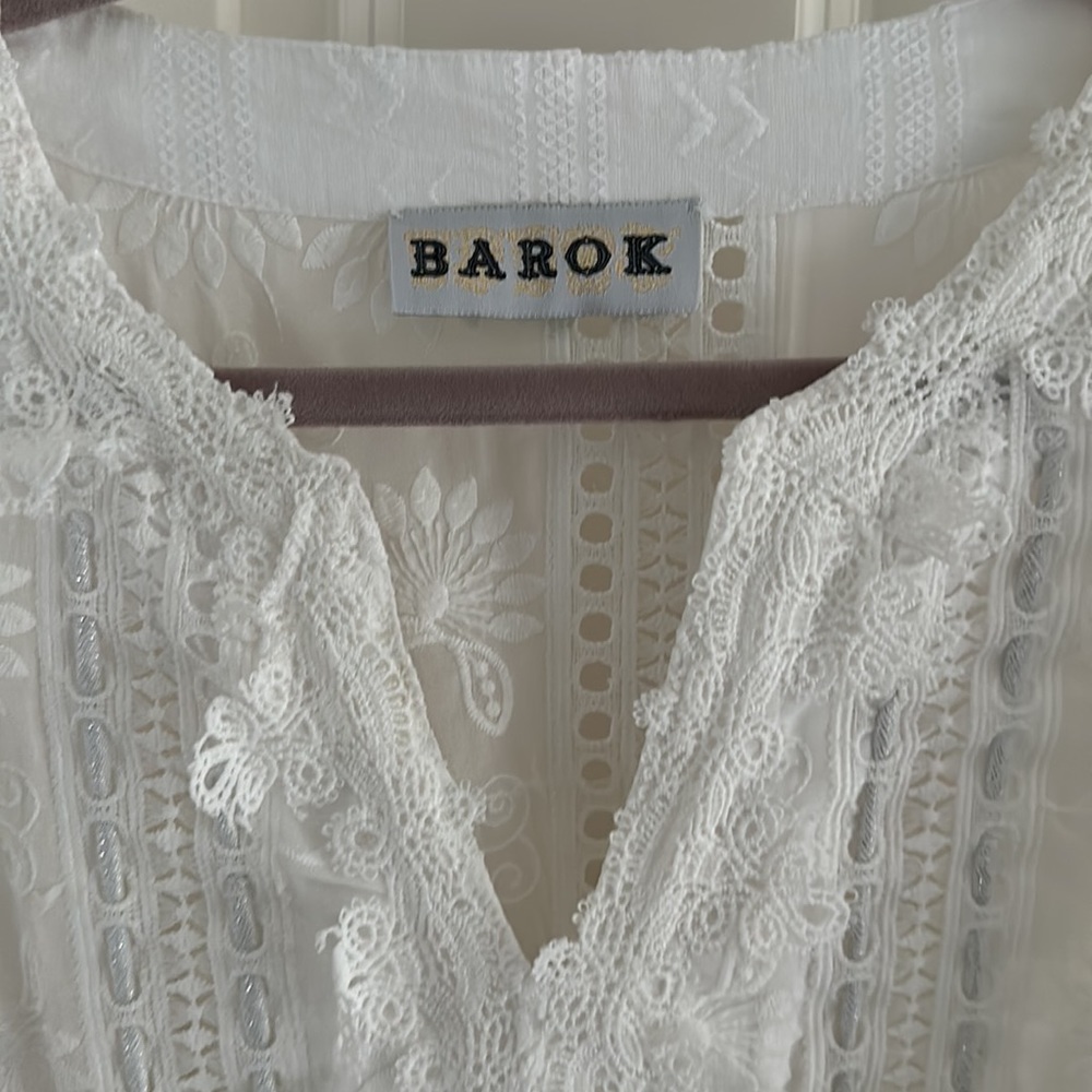 White Embroidered Women's Blouse - Picture 2 of 5
